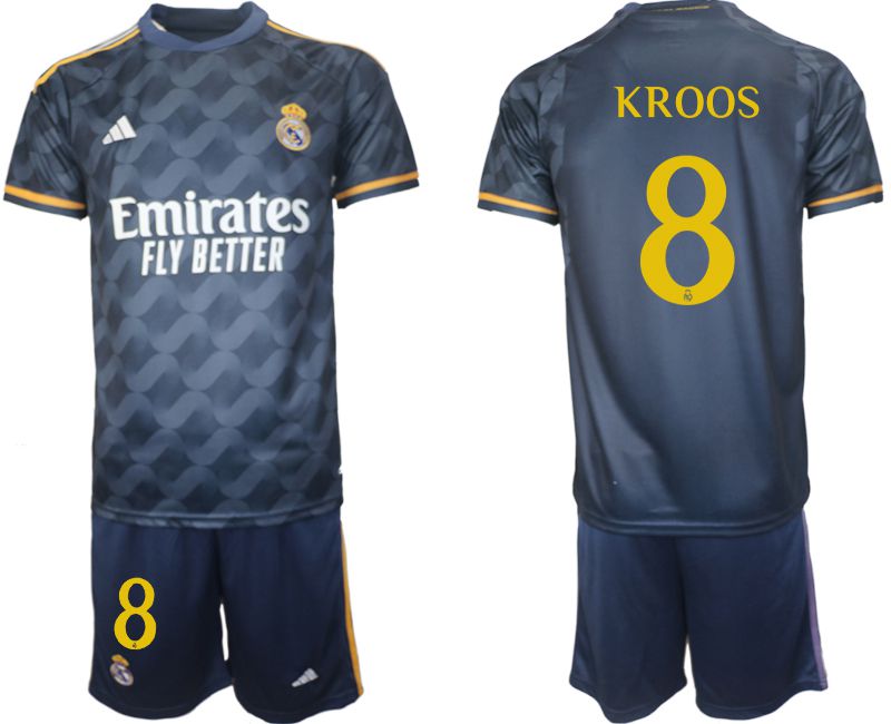 Men 2023-2024 Club Real Madrid away blue #8 Soccer Jersey